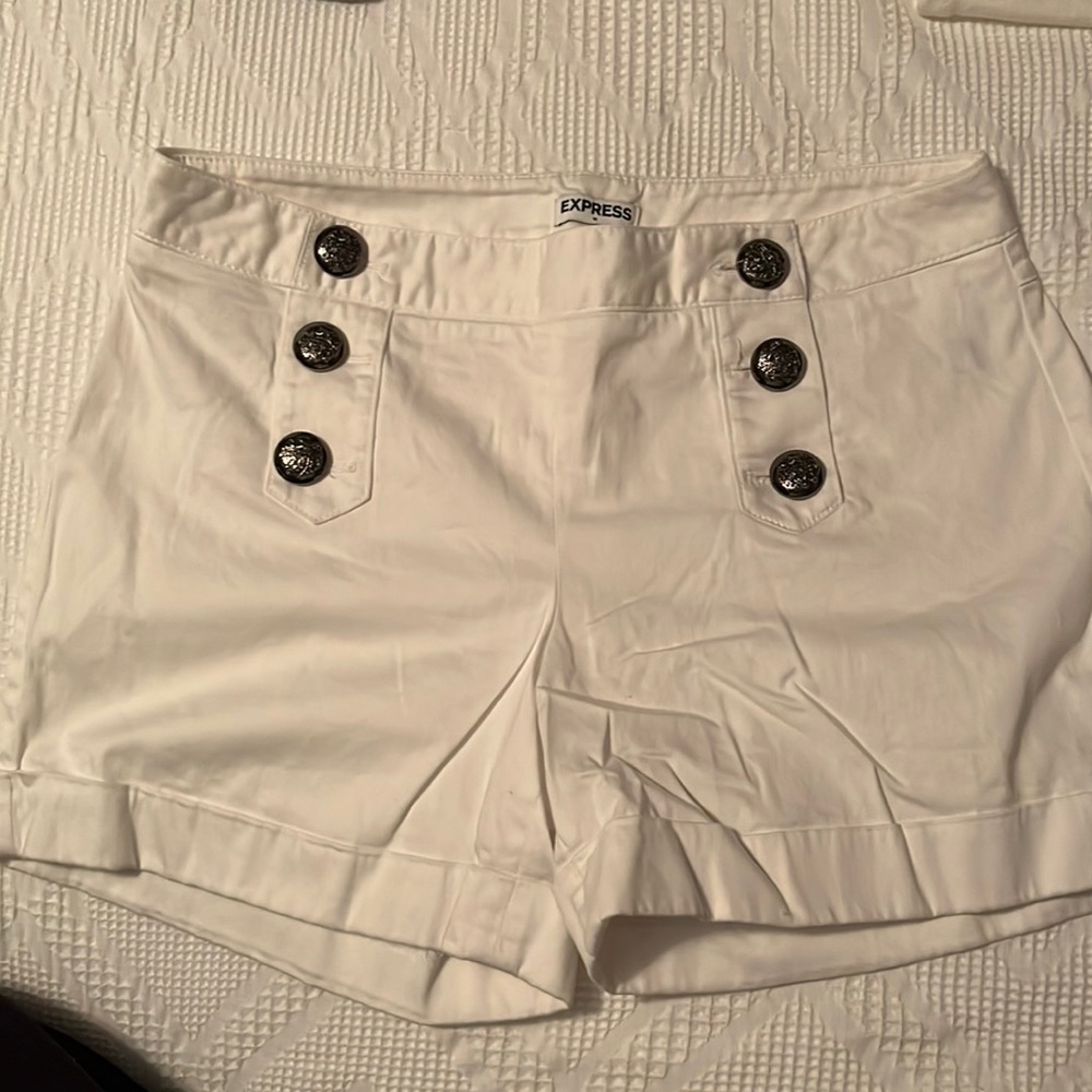 Express, White sailor shorts size 2
